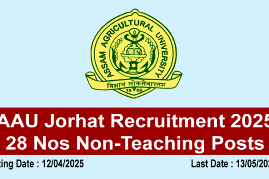 AAU Jorhat Recruitment 2025