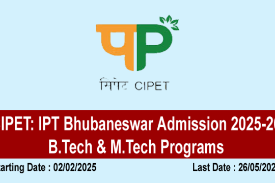 CIPET IPT Bhubaneswar Admission