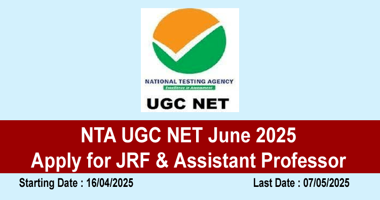 NTA UGC NET June 2025 – Apply for JRF & Assistant Professor 1 NTA UGC NET June 2025