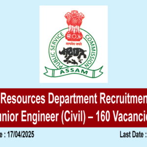 Water Resources Department Recruitment 2025