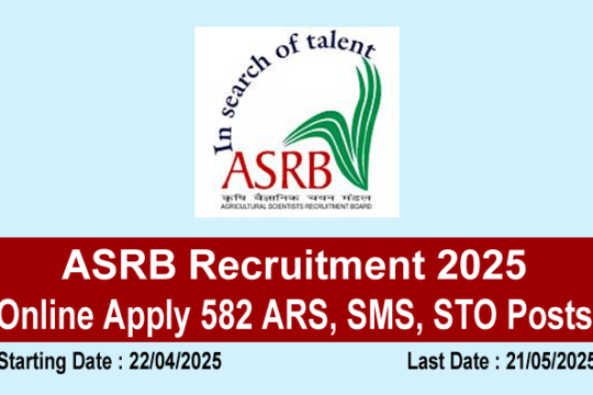 ASRB Recruitment 2025