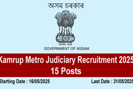 Kamrup Metro Judiciary Recruitment 2025