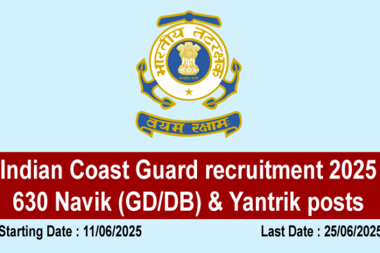 Indian Coast Guard recruitment