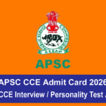 APSC CCE Admit Card