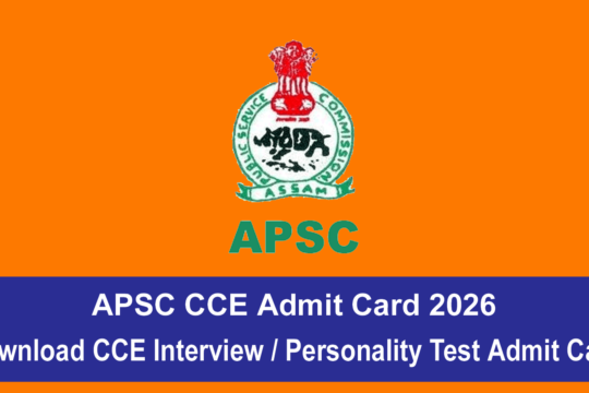 APSC CCE Admit Card