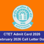 CTET Admit Card 2026