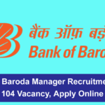 Bank of Baroda Manager Recruitment