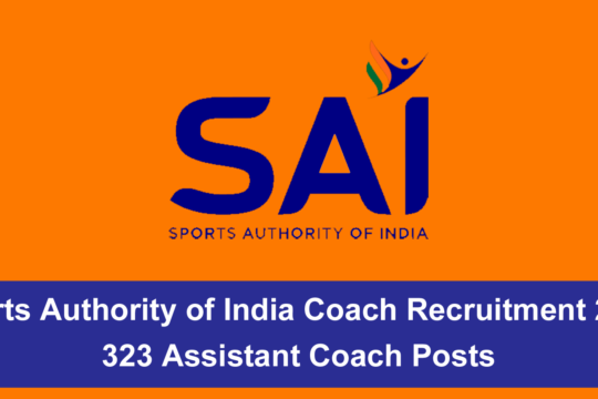 Sports Authority of India Coach Recruitment
